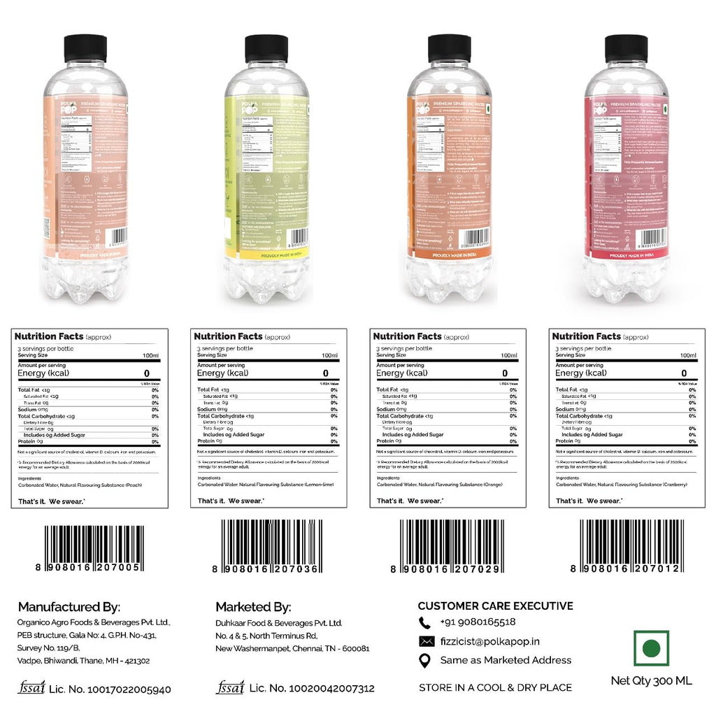 Assorted Sparkling Water | (300ml Each) | Packs of 12 & 24