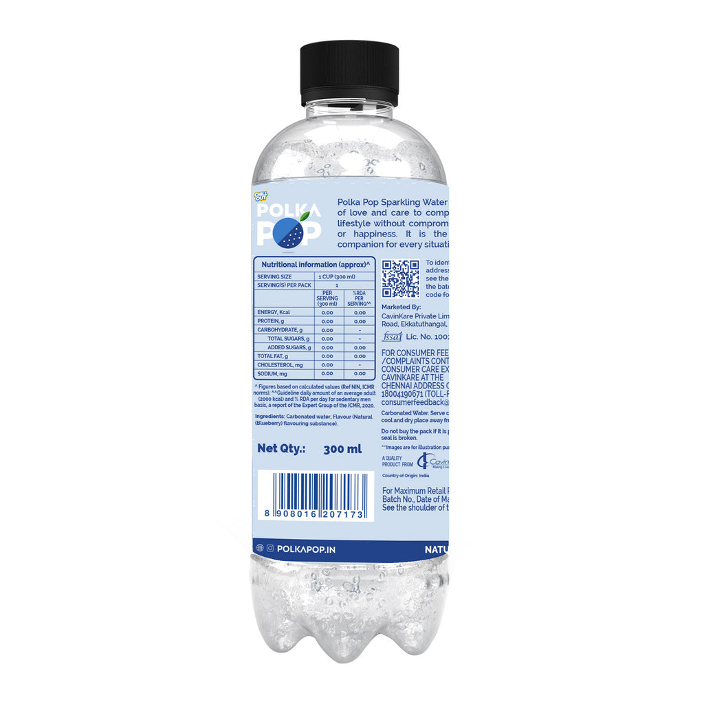 Blueberry Sparkling Water | (300ml Each) | Packs of 12 & 24