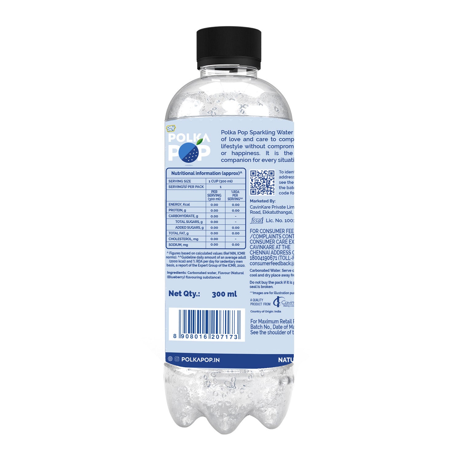 Blueberry Sparkling Water | (300ml Each) | Packs of 12 & 24