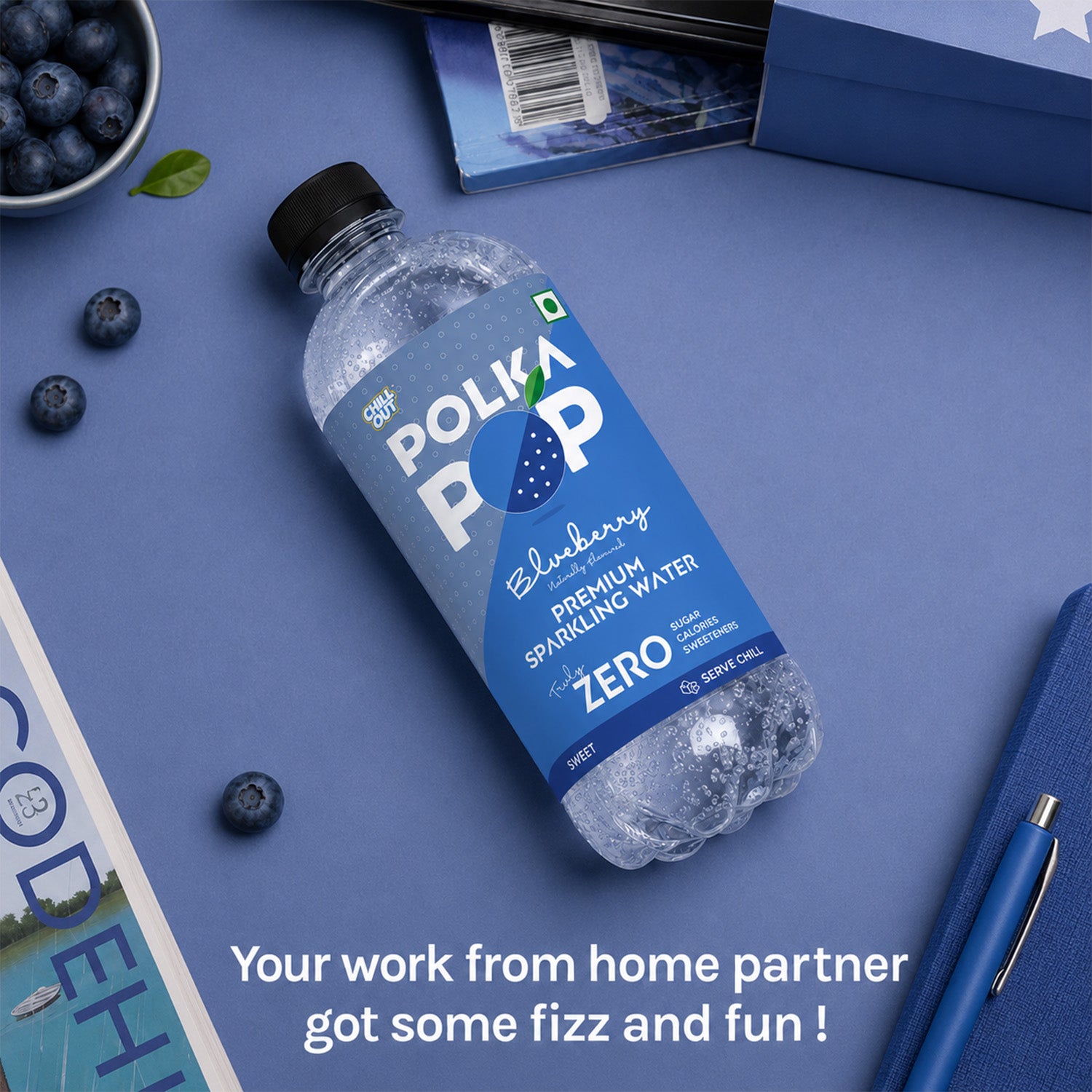Blueberry Sparkling Water | (300ml Each) | Packs of 12 & 24