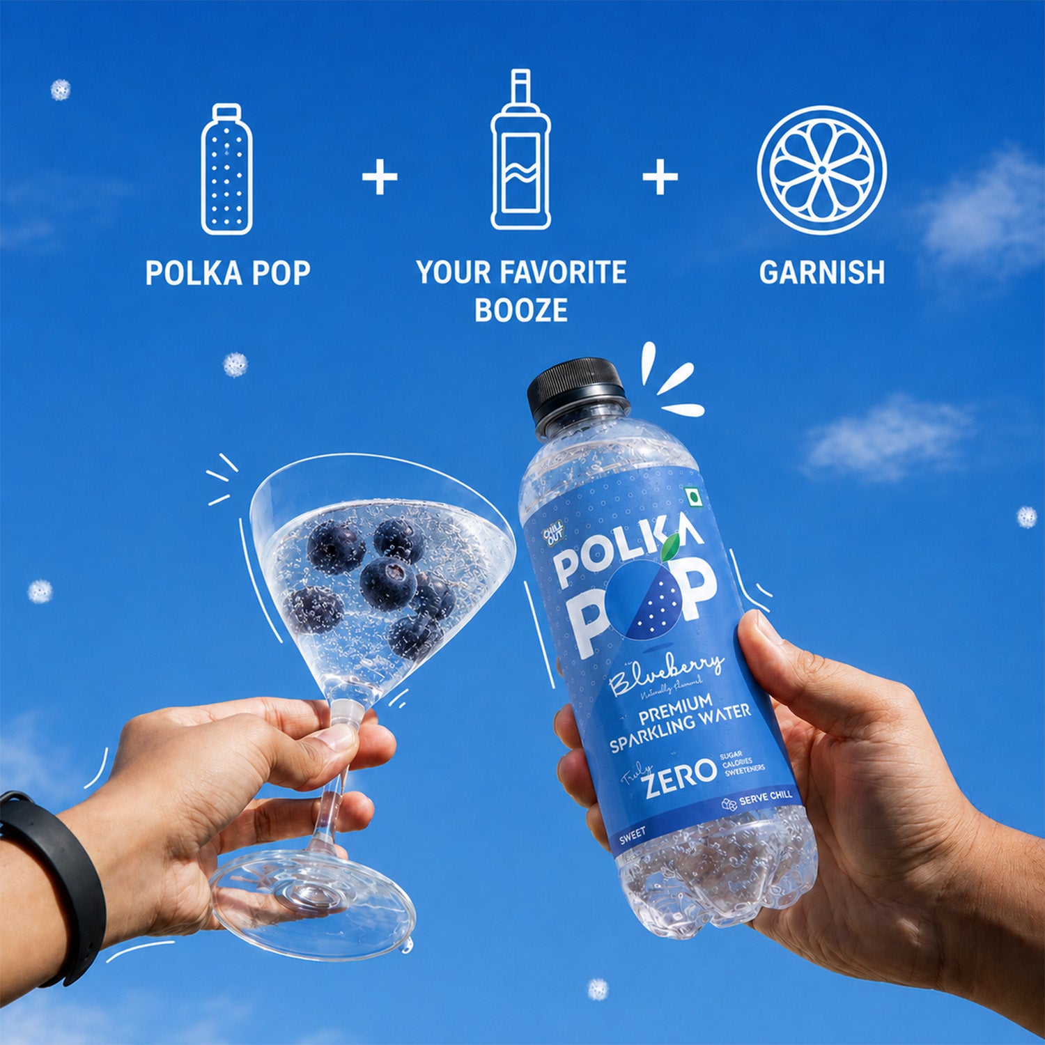 Blueberry Sparkling Water | (300ml Each) | Packs of 12 & 24