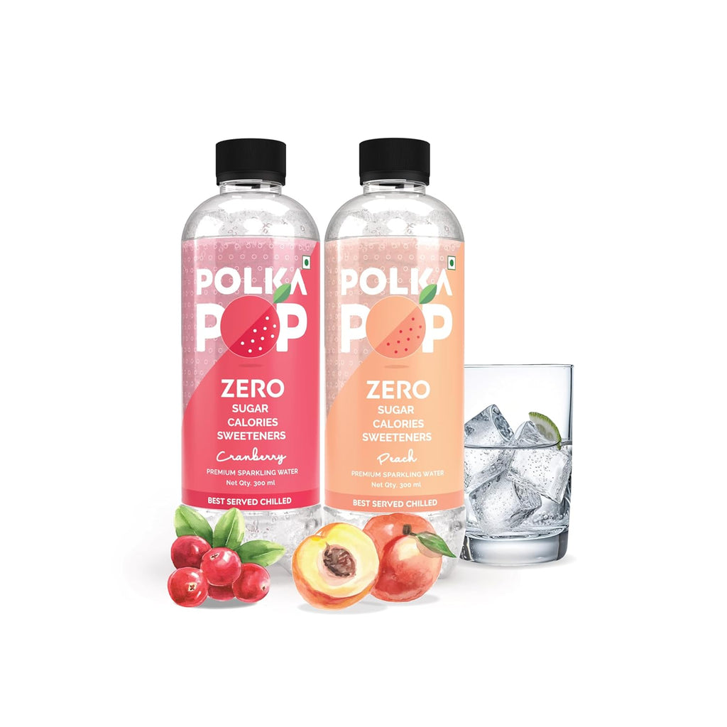 Cranberry & Peach Sparkling Water | (300ml Each) | Packs of 12 & 24