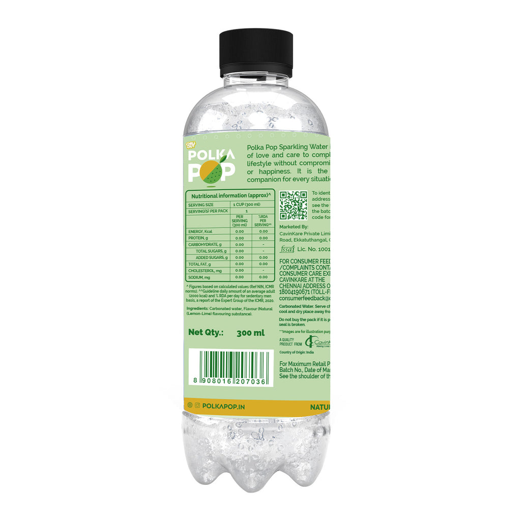 Lemon-Lime Sparkling Water | (300ml Each) | Packs of 12 & 24