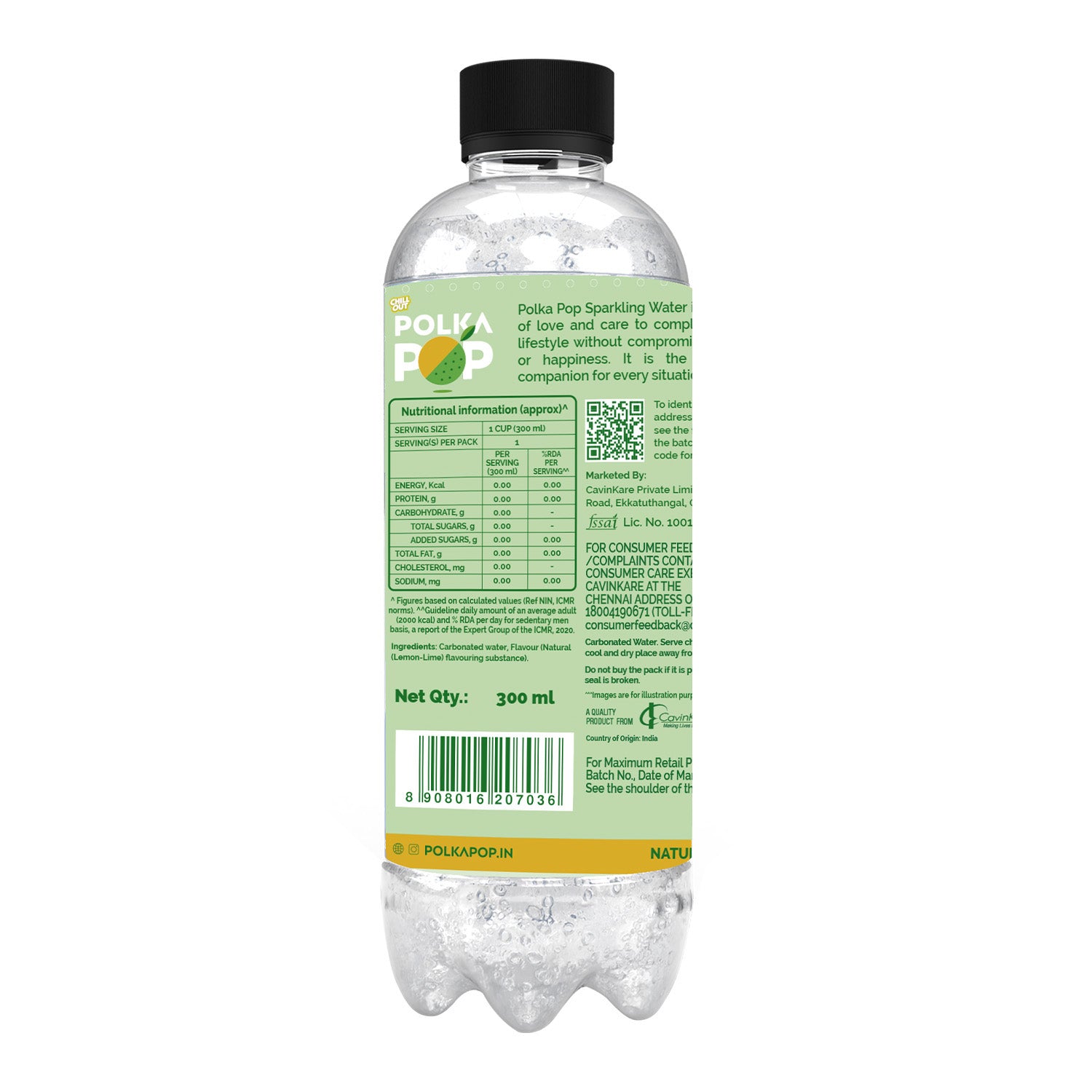 Lemon-Lime Sparkling Water | (300ml Each) | Packs of 12 & 24
