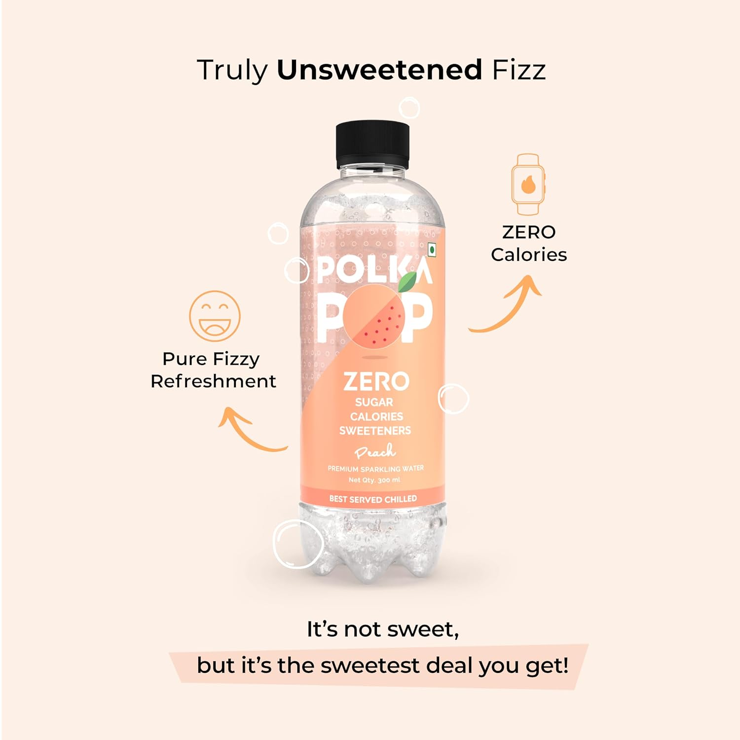 Cranberry & Peach Sparkling Water | (300ml Each) | Packs of 12 & 24