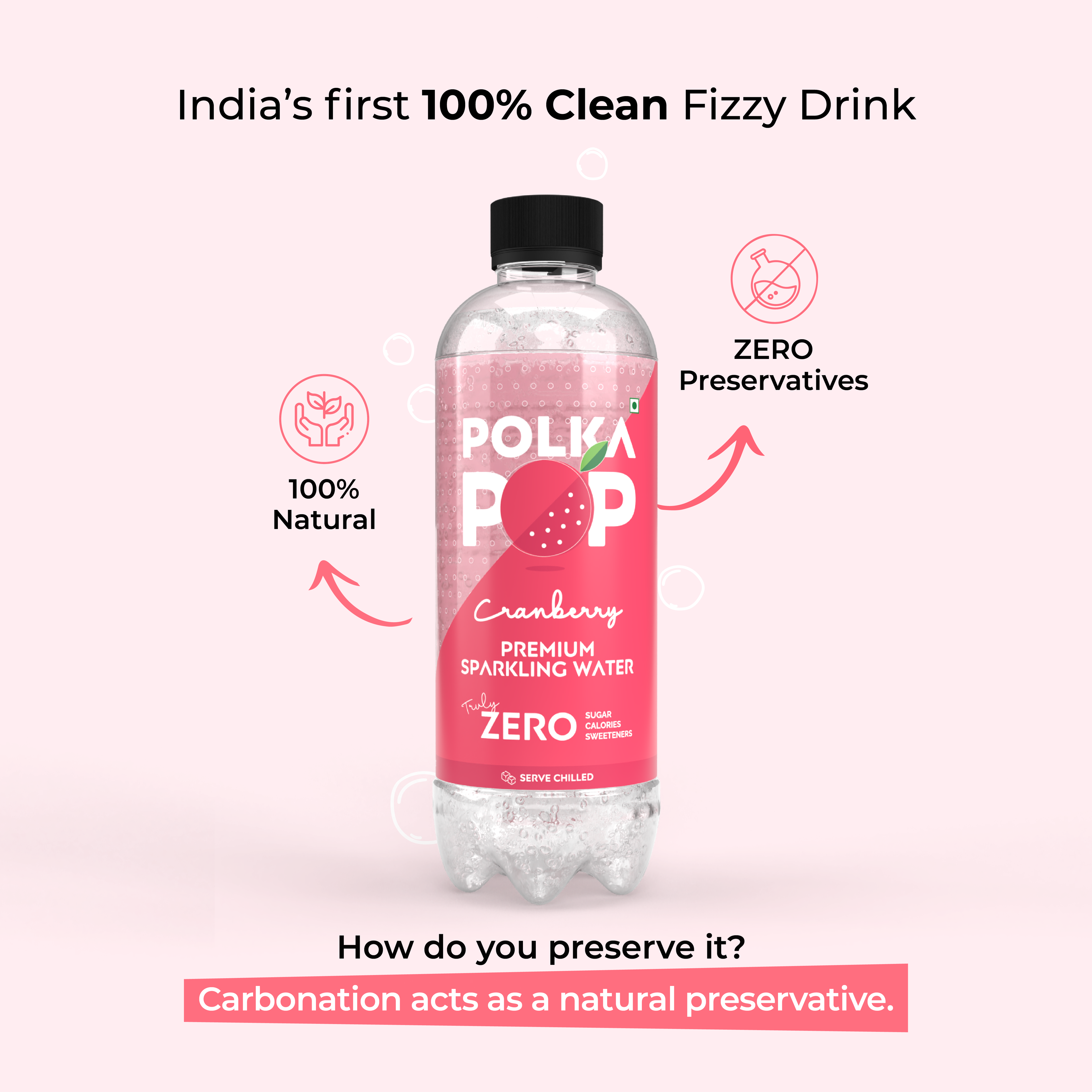 Cranberry Sparkling Water | (300ml Each) | Packs of 12 & 24