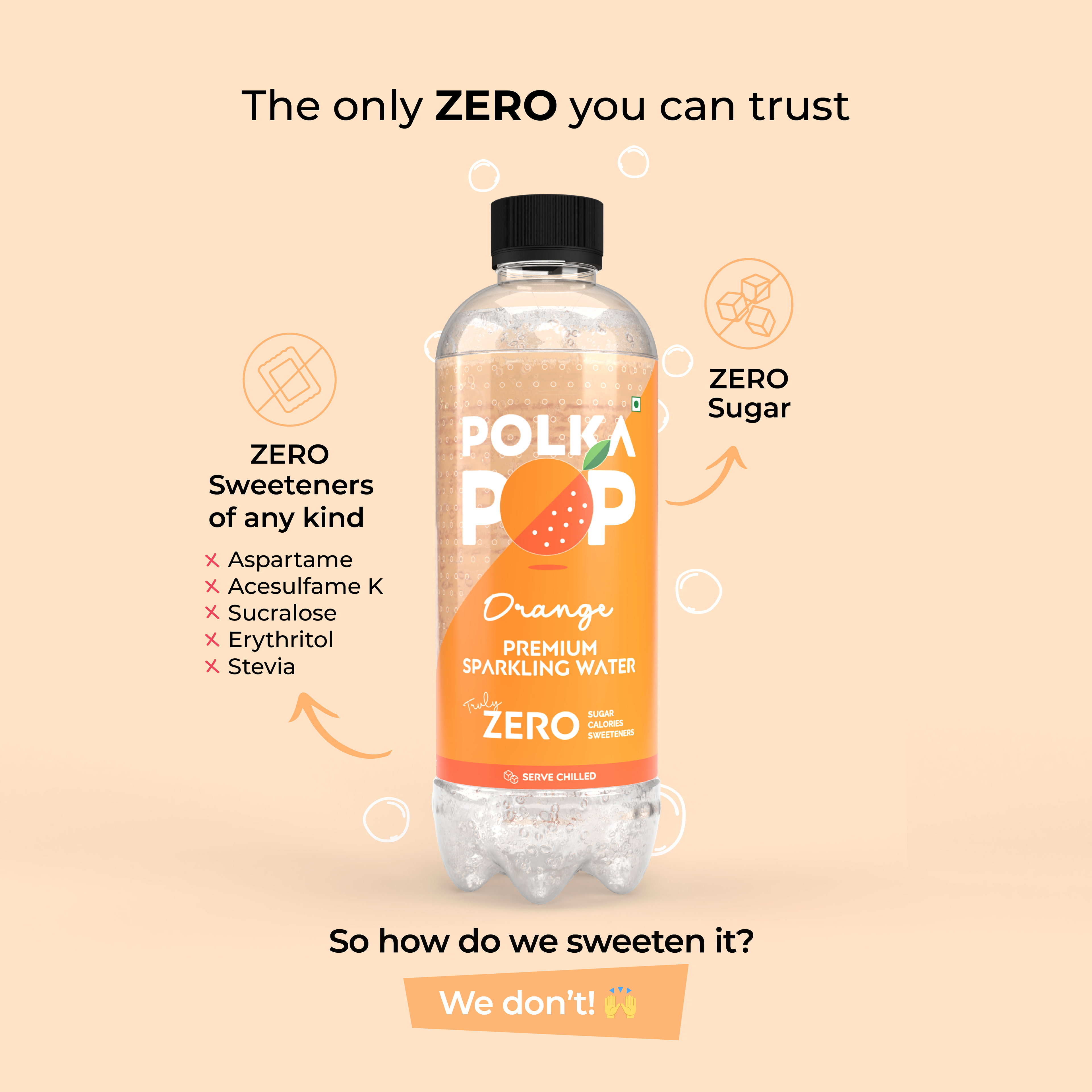 Orange Sparkling Water | (300ml Each) | Packs of 12 & 24