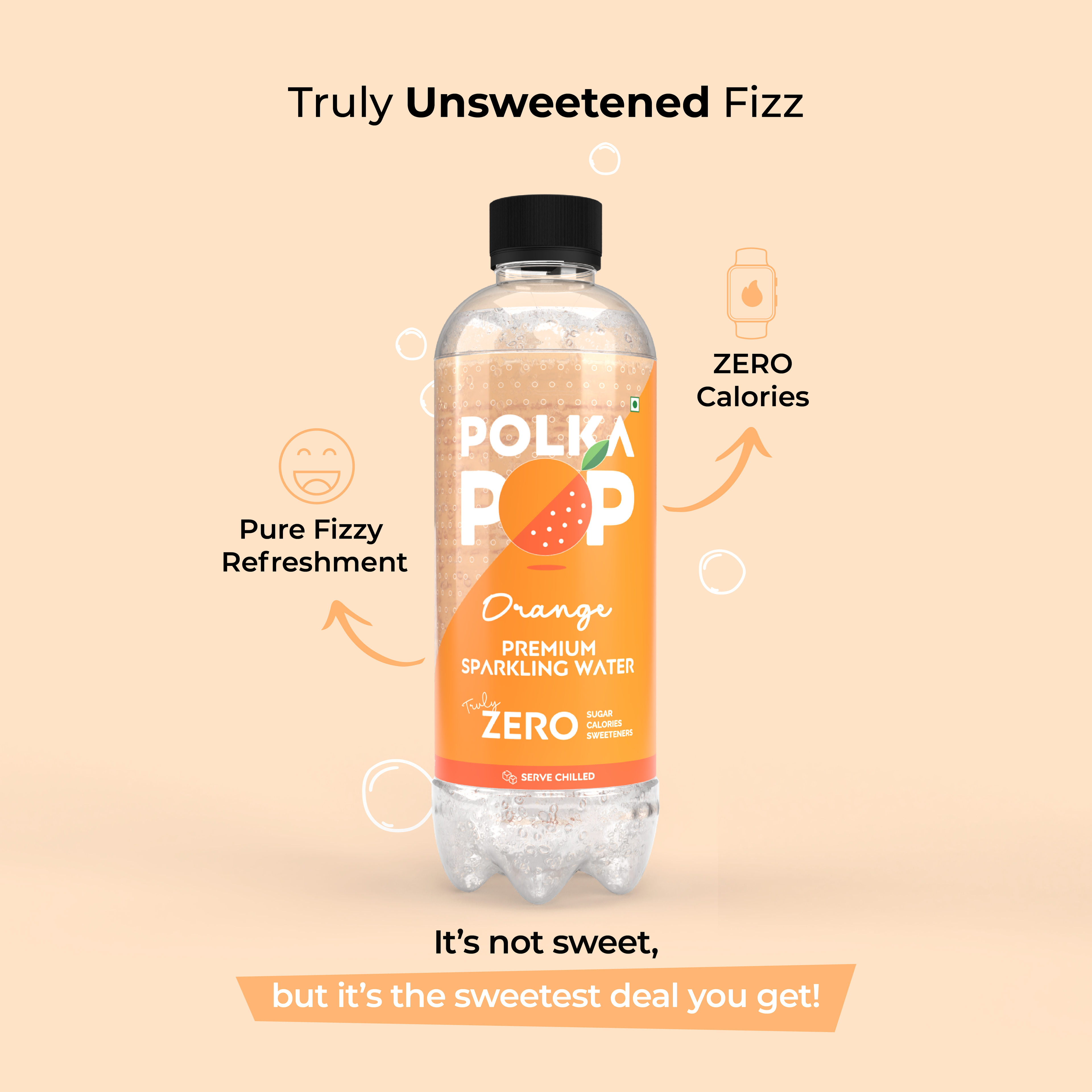 Orange Sparkling Water | (300ml Each) | Packs of 12 & 24
